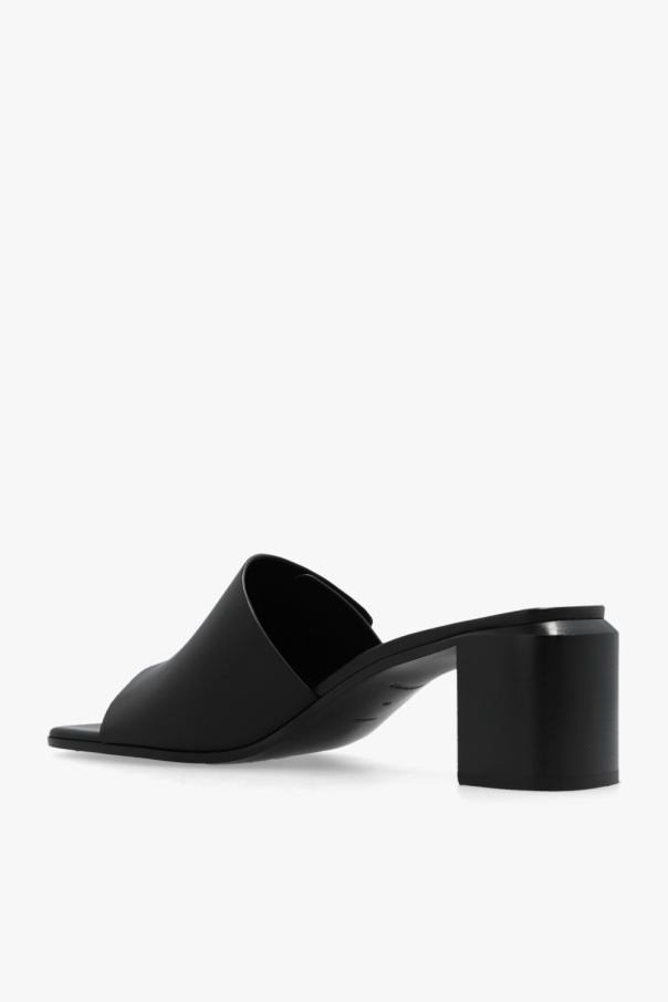 【送料&関税込】Burberry Black Leather Mules Burberry decorative-zip Flat Leather Sandals | Black